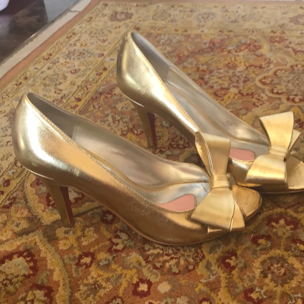 Gold Paris Hilton heels size 8 worn several times